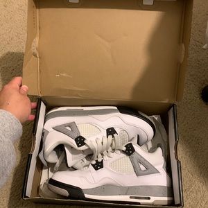 Air Jordan 4 Retro OG BG cement kids 5.5Y/W7